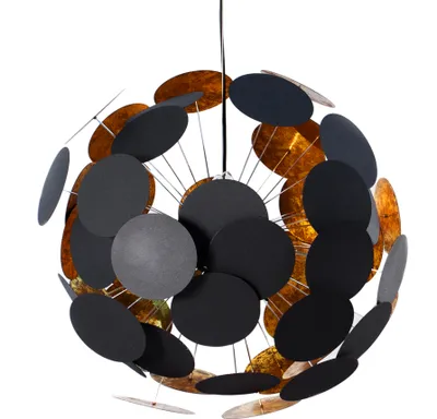 Produktbild von Moderne Design Hängeleuchte INFINITY HOME 70cm schwarz gold Pendelleuchte Hängelampe Deckenlampe