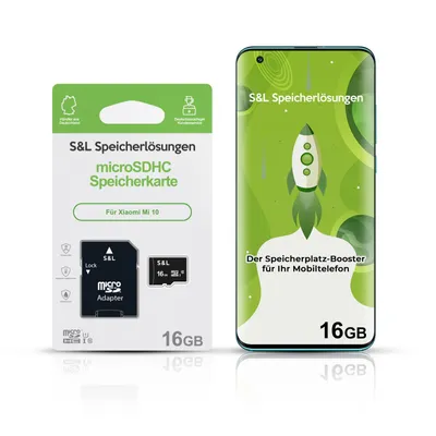 Produktbild von microSD Speicherkarte S&L für Xiaomi Mi 10 - Speicherkapazität: 16 GB