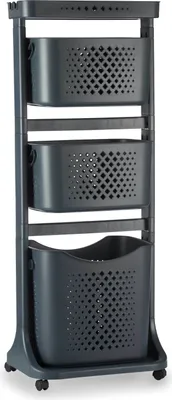 Obrázok produktu pre Plastová šatníková polica s 3 košmi COMFY PLACES, 42 x 30 x 108 cm