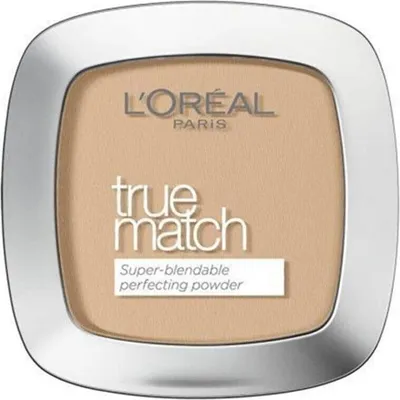 Produktbild von L’Oréal Paris Make-Up Designer True Match Powder W5 Golden Sand, W5, Gold Sand, Beige, Topf, Natürlich, Gepresster Puder