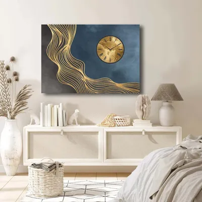 Immagine prodotto di Opviq, 70100CS-026, Orologio da parete decorativo in tela, multicolore, 100% TELA DI PELLE SCOTTI, 70 x 100 cm