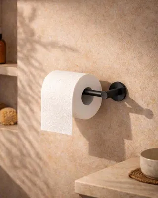 Immagine prodotto di Portarotolo in acciaio nero opaco Minimal