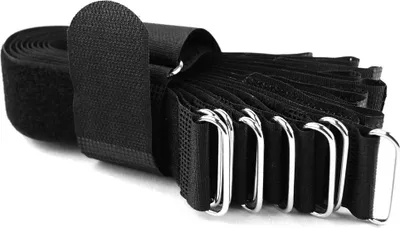 Produktbild von 10 x Klettkabelbinder 40 cm schwarz - Klett / Flausch auf GLEICHER SEITE! - Metallöse Goodymax®