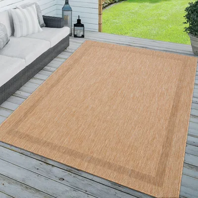 Produktbild von TT Home In-& Outdoorteppich Wetterfest Terrasse Küche Modern Mit Umrandung Unifarben Größe 80x250 cm