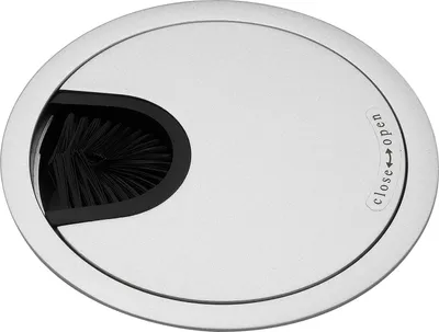 Produktbild von CONFURN Kabeldurchgang rund, mit Staubschutzbürste, Zamak silber RAL 9006