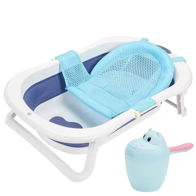 Immagine prodotto di Vasca da bagno per bambini Vasca da bagno per bambini pieghevole con rete di protezione per il bagno Sicura per il bambino - Vasca da bagno per neonati