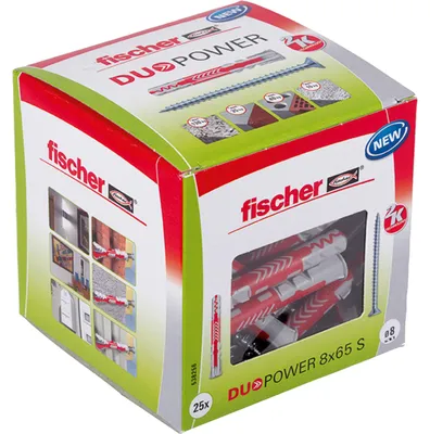 Productafbeelding van fischer 538256 fischer DuoPower 8x65 S 2K 538256 Dübel mit Schrauben Ø 8 mm x 65 mm, 25 St.