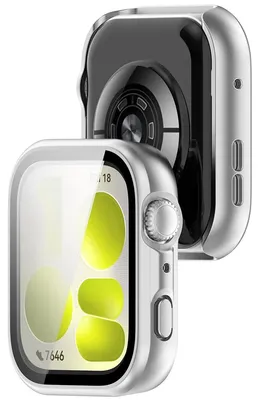 Produktbild von Schutzhülle mit Glas für Huawei Watch Fit 5, Bizon Case Watch Adamo, mattes Silbern