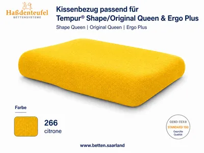 Produktbild von Kissenbezug passend für TEMPUR Shape/Original Queen & Ergo Plus – 20 Farben, KI-generiertes Bild