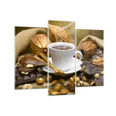 Produktbild von Bilder auf glas - Tasse Schokolade trinken Kakao - 130x100cm - Glasbilder - Wandbilder - Kunstdruck - zum Aufhängen bereit - Wanddekoration aus Glas - Glas Bilder - Wandbild auf Glas - GCB130x100-2480