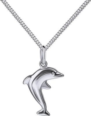 Produktbild von 925 Silber Anhänger Delfin-Anhänger für Damen und Kinder Kettenanhänger + Zertifikat und Halskette