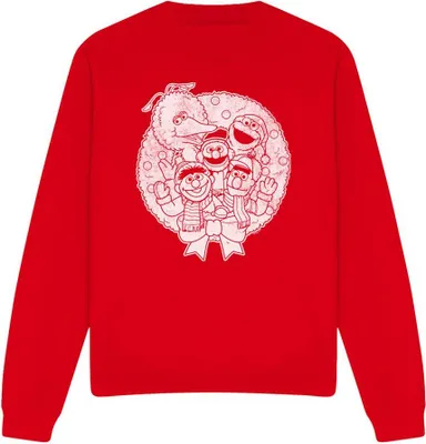 Immagine prodotto di Sesame Street - Felpa per uomo/donna unisex vintage - design natalizio TV20137 (XXL) (Rosso)