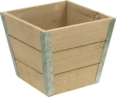 Zdjęcie produktu dla Skrzynka na kwiaty Drewniana doniczka Shabby Chic Beżowa doniczka 19x19x15,5cm