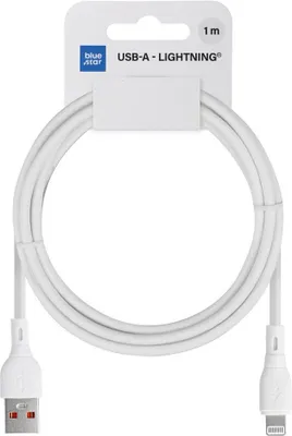 Image de BLUE STAR ECO cable 2,4A USB A vers Lightning PJ68-24-2.4 1m blanc