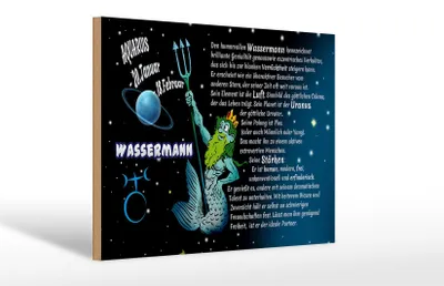 Produktbild von Holzschild Sternzeichen 30x20cm Wassermann
