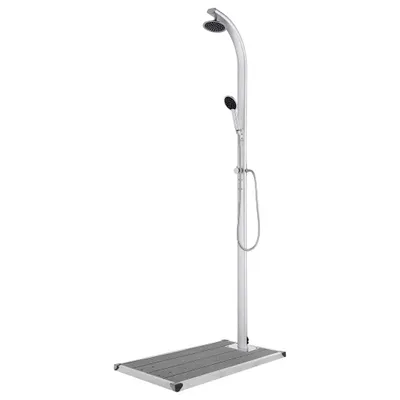 Produktbild von Gartendusche mit Grauer Bodenplatte 220 cm Aluminium