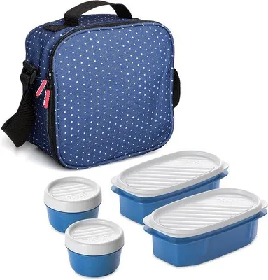 Produktbild von Famanu Kühltasche 3L mit 4 BPA-freien Behältern und wasserdichter Innenauskleidung – Schwarz