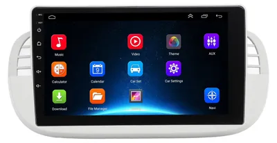 Image de Autoradio 9 pouces pour Android CarPlay sans fil Navigation GPS Écran tactile Lecteur multimédia de remplacement pour Fiat 500 1 Go de RAM 16 Go de ROM