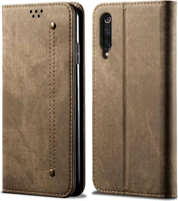 Image de Etui Xiaomi Mi 9, Etui portefeuille en cuir avec fermeture magnétique et fonction stand pour Xiaomi Mi 9 Kaki