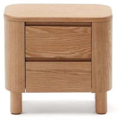 Produktbild von Nachttisch Salaya 36 x 55 x 50 cm MDF Massivholz Eschenholzfurnier Natur