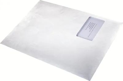 Produktbild von Tyvek Versandtasche 00067176 C4 55g mit Fenster haftklebend weiß 20 Stück Packung mit 5 Stück