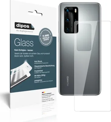 Produktbild von 2x Schutzfolie für Huawei P40 Rückseite - Anti-Shock 9H Folie dipos Glass Kunststoffglas