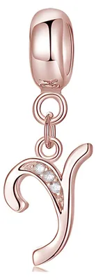 Productafbeelding van Lettervormige Charm van 925 Sterling Zilver - Geschikt voor Pandora Armbanden