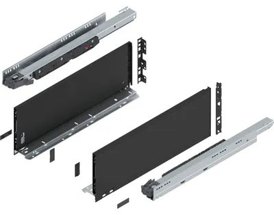 Produktbild von BLUM LEGRABOX pure SET Höhe C, BLUMOTION S, 70Kg, NL 500, Carbonschwarz