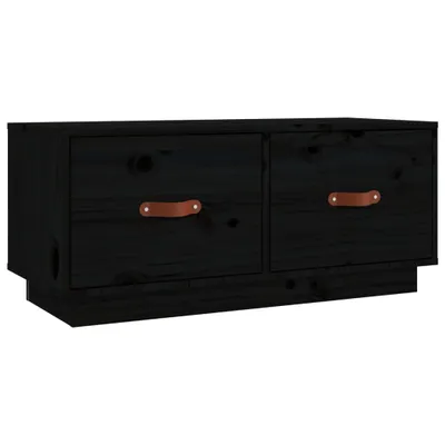 Zdjęcie produktu dla vidaXL Szafka pod TV czarna 80x34x35 cm lite drewno sosnowe