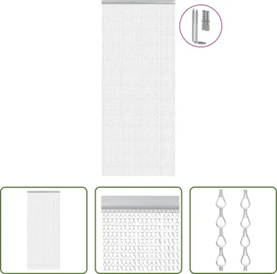 Obrázok produktu pre The Living Store reťazový záves na dvere 90x220 cm hliník