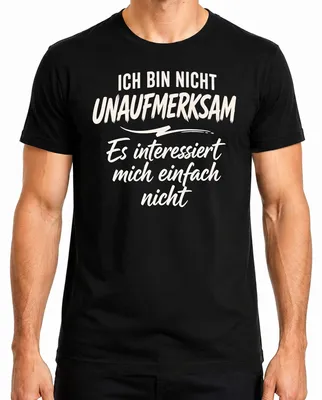 Productafbeelding van Ik ben niet onoplettend. Statement-shirt voor heren, zwart, maat M