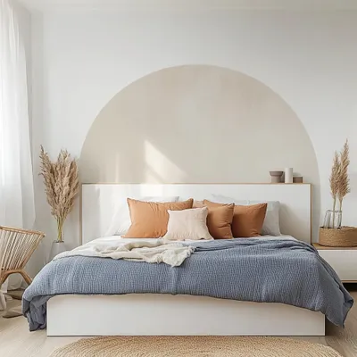 Immagine prodotto di Adesivo murale Decords – semicerchio boho minimalista, neutro, 99 cm