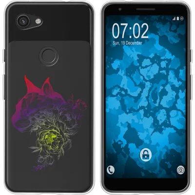 Produktbild von PhoneNatic Case kompatibel mit Google Pixel 3a Silikon-Hülle Floral Katze M2-5