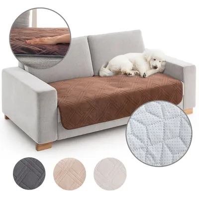Produktbild von Weiche Tagesdecke Läufer Abdeckung Schutz für Sofa, Sessel CORAL 90x200 Braun