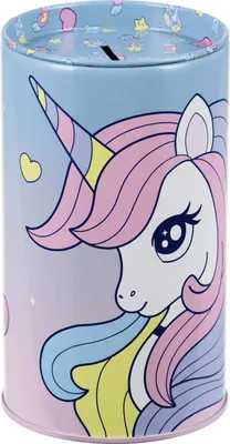 Produktbild von Runde Spardose aus Metall Einhorn Starpak 569224