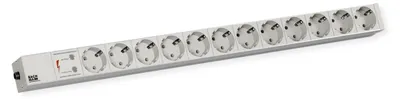 Produktbild von BACHMANN IT PDU ALU 1HE 12x Schutzkontakt, ÜSS, Zuleitung mit Schutzkontaktstecker
