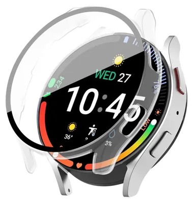 Produktbild von 360 Grad Smartwatch Hülle für Samsung Galaxy Watch7 40 mm mit Displayschutz Case Watch Cover Bumper Rundum Schutzhülle Uhr Bildschirmschutz Transparent