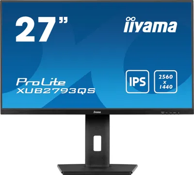 Produktbild von iiyama ProLite XUB2793QS-B7, 68,6 cm (27"), 2560 x 1440 Pixel, Quad HD, LED, 1 ms, Schwarz