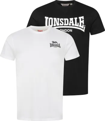 Produktbild von Herren T-Shirt normale Passform Doppelpack YARNBROOK Black/White L Lonsdale