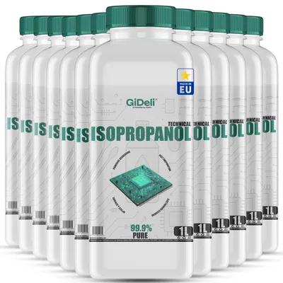 Productafbeelding van Isopropanol 12 liter, technisch zuiverheid 99,9%. IPA-reiniger en ontvetter voor industrieel gebruik, merk GiDeli