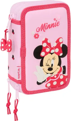 Zdjęcie produktu dla Piórnik potrójny Myszka Minnie Naive różowy 12,5 x 19,5 x 5,5 cm 37 szt