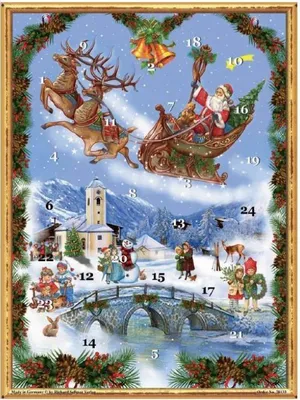 Immagine prodotto di Calendario dell'Avvento n. 70133 "Babbo Natale in slitta" 26,5x35,5 cm