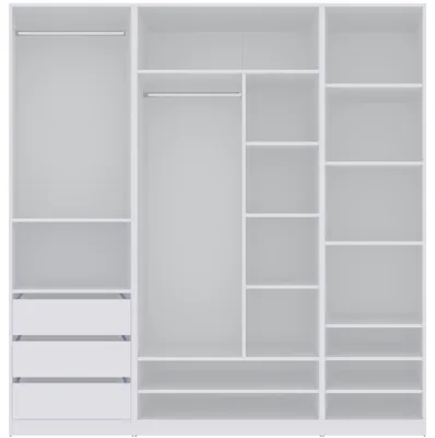 Produktbild von Marmex TRES E Weiß Schrankset ohne Türen mit Schubladen, 200x206x51 cm