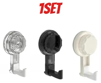 Immagine prodotto di Gancio a ventosa girevole da parete - Senza foratura - Montaggio senza lasciare residui - Ideale per bagni, asciugamani e abbigliamento - Materiale: plastica - Confezione: tre colori assortiti