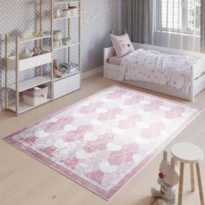 Obrázek produktu pro Tapiso koberec EMMA Modern Nursery Pink Bedroom 120 x 170 cm