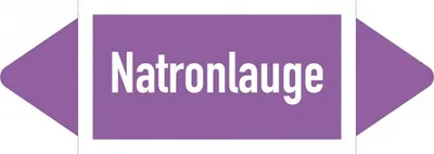 Produktbild von Aufkleber I Rohrleitungsetikett Natronlauge, DIN 2403, violett/weiß, ab Ø90mm...