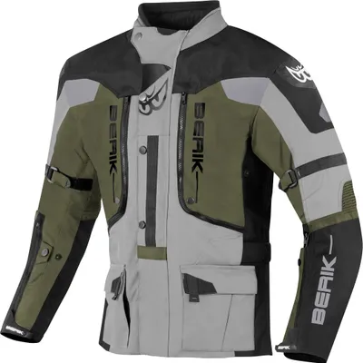Productafbeelding van Berik Dakota waterdichte 3-in-1 motorfiets textieljas, zwart/grijs/groen, maat 56