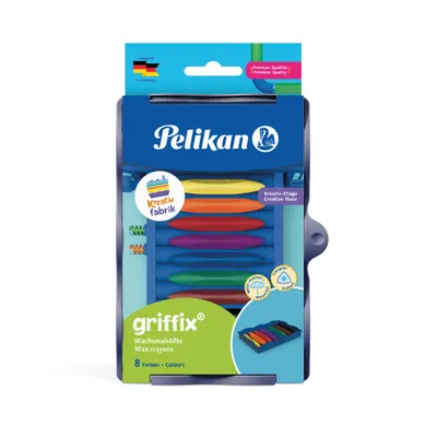 Produktbild von Pelikan Wachsmaler griffix Kreativfabrik 8 Farben dreikant
