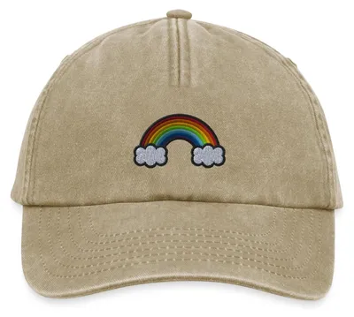 Produktbild von Spreadshirt Stickmotiv Regenbogen Mit Wolken Vintage Cap, One size, Vintage Beige