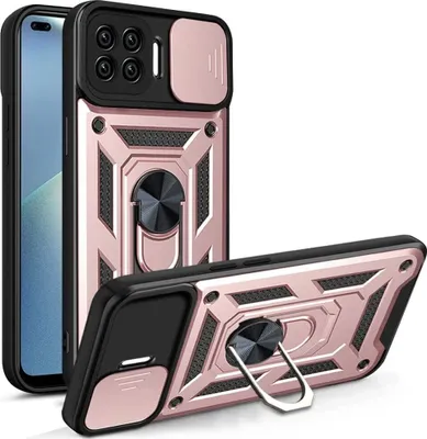 Produktbild von OPPO A93 4G Hülle mit 360° Drehbarer Magnetische Ring Ständer Halter Dia Kameraschutz TPU Bumper Silikon Schutzhülle für OPPO A93 4G Rosa